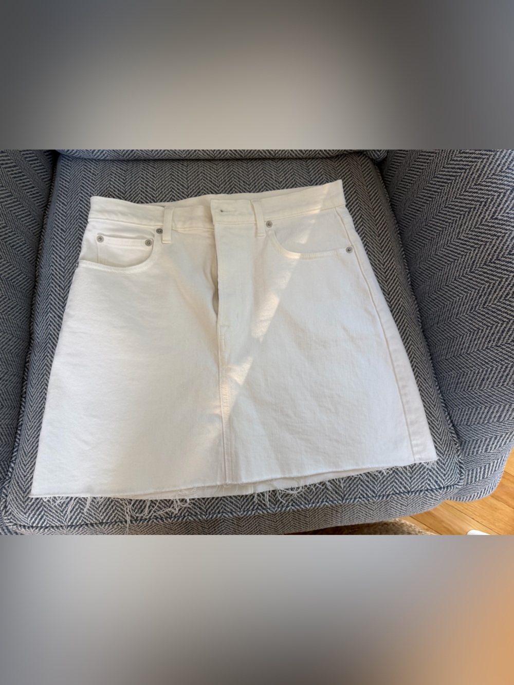 GAP White Denim Skirt-Style Jean Shorts